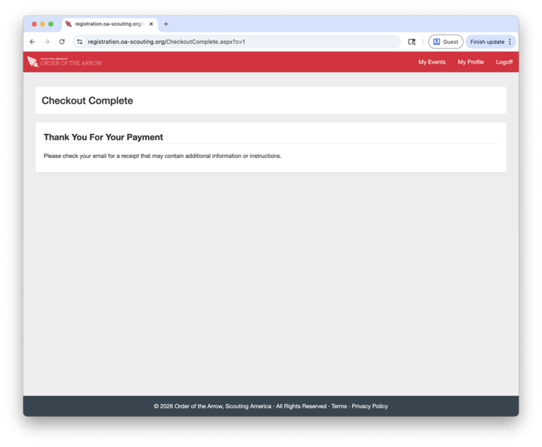 Thanks for submitting your payment